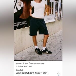 John Galt White V-Neck T-Shirt - OS - Never Been Worn